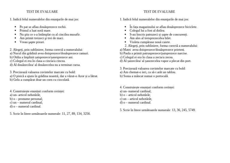 Numeralul Test | PDF