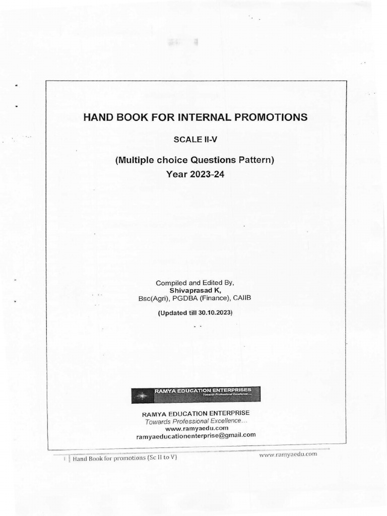 Ramya Edu Promotion Test Material Dec 2023 | PDF