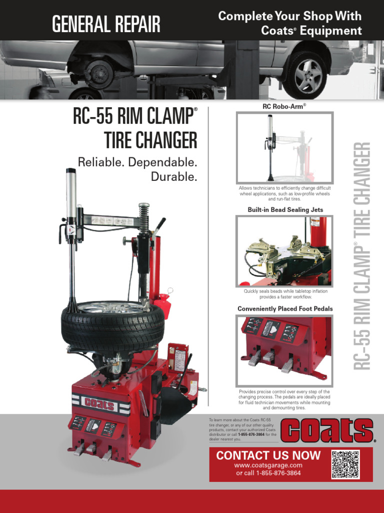 RC 55 Rim Clamp Tire Changer Brochure | PDF | Vehicle Technology | Car
