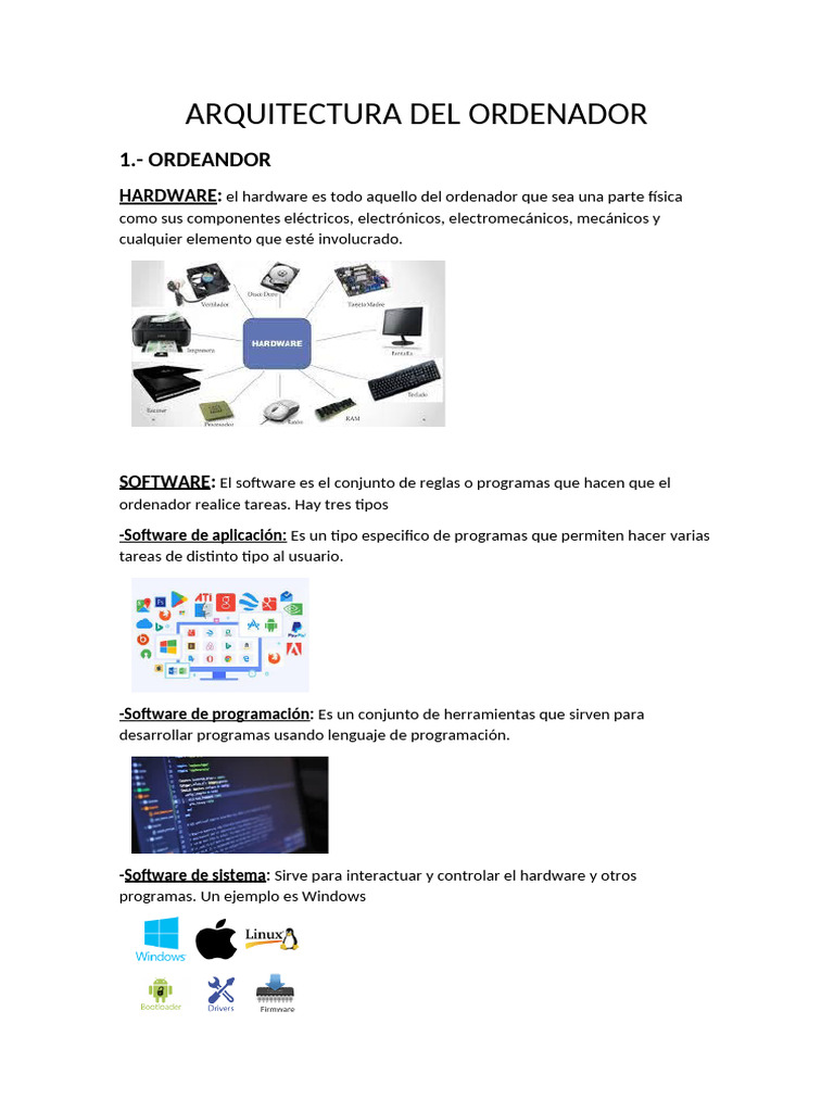 Guía Completa sobre Arquitectura de Ordenadores | PDF | Hardware de la ...