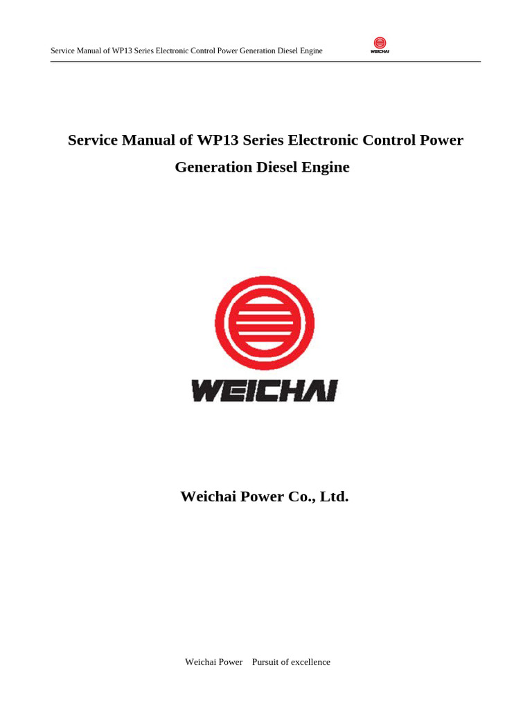 WP13 Series Diesel Engine Service Manual | PDF | Diesel Engine | Engines