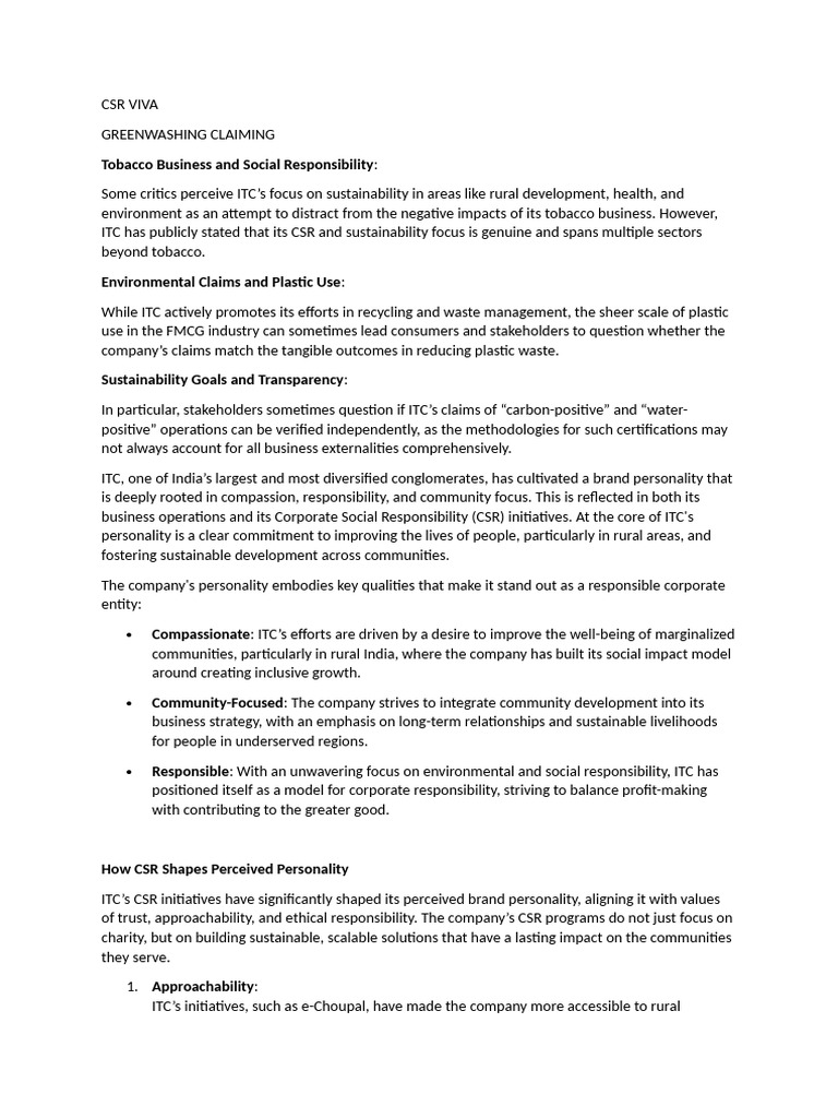 CSR Viva | PDF | Corporate Social Responsibility | Sustainability
