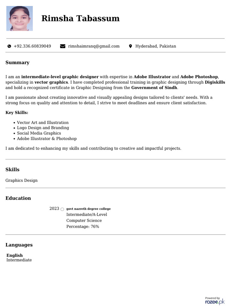Rimsha CV | PDF