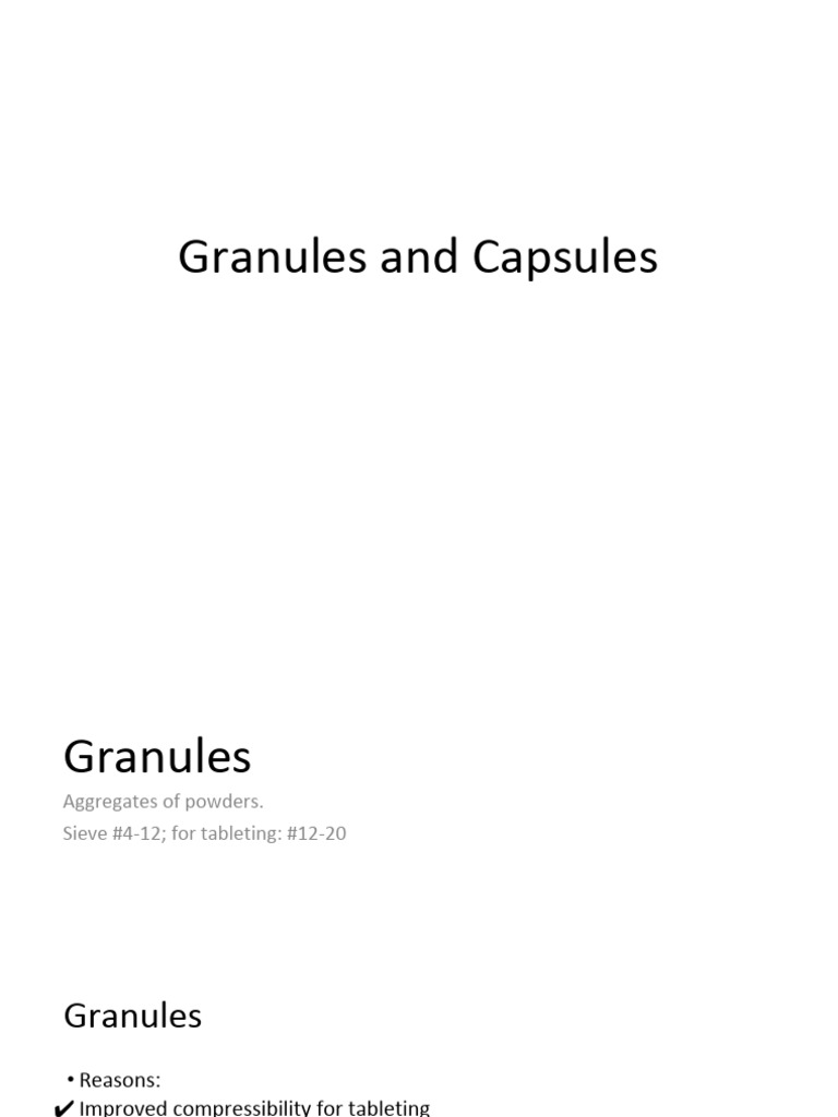 Granulation and Capsule Formulation Guide | PDF | Materials ...