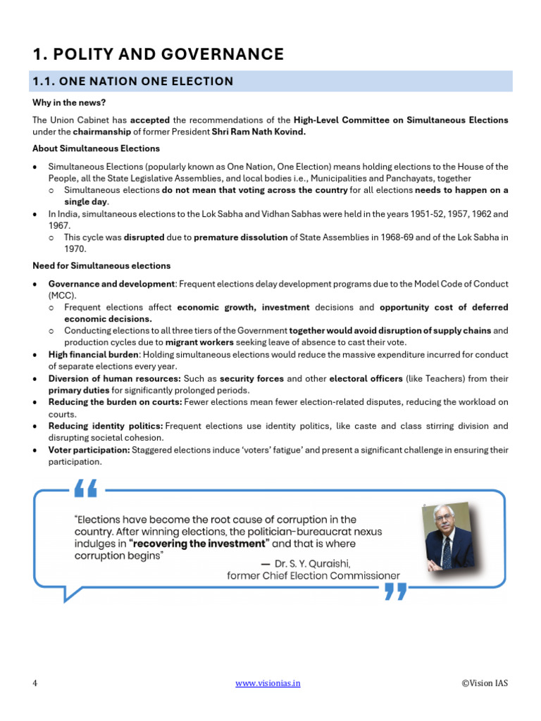 One Nation, One Election Explained | PDF | Artificial Intelligence ...