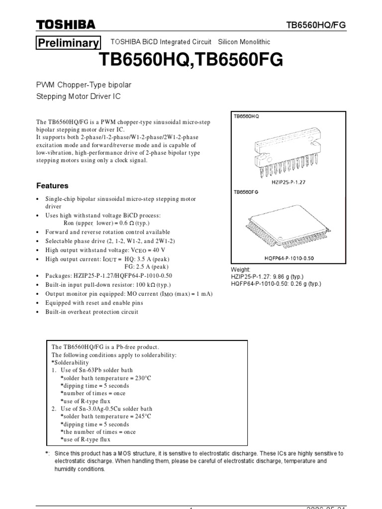 TB6560 Stepping Motor Driver IC | PDF | Reliability Engineering | Capacitor