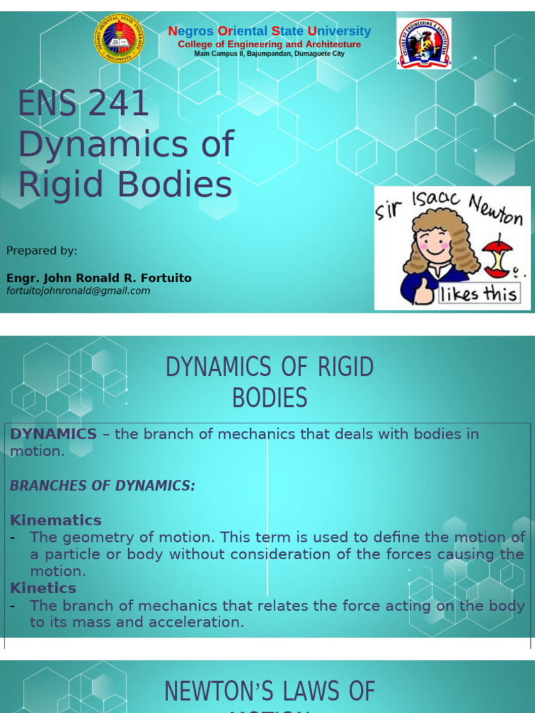 Dynamics of Rigid Bodies Overview | PDF | Force | Momentum