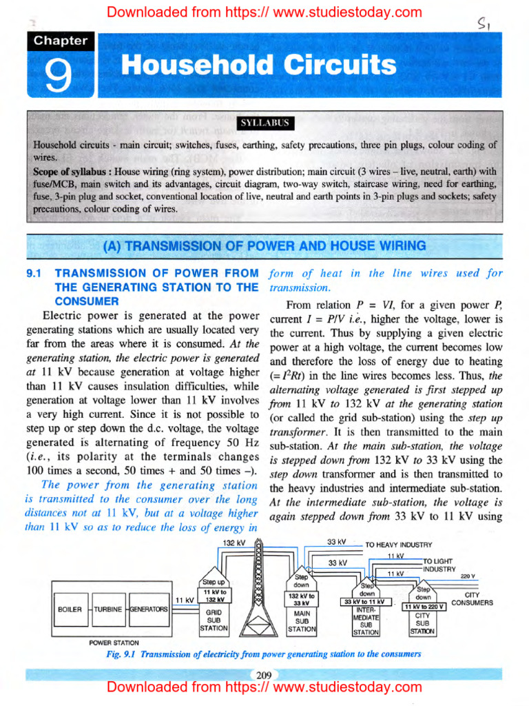 Class 10 Household Circuits Overview | PDF