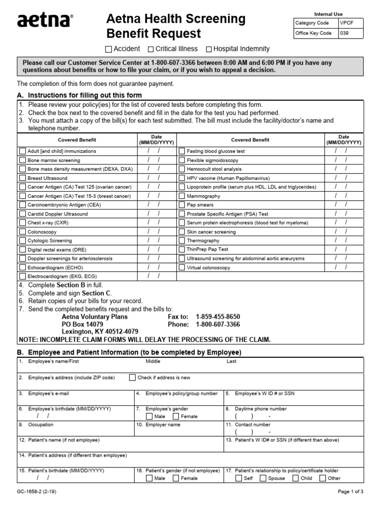 Aetna Health Screening Request Form | PDF | Fraud | Fine (Penalty)