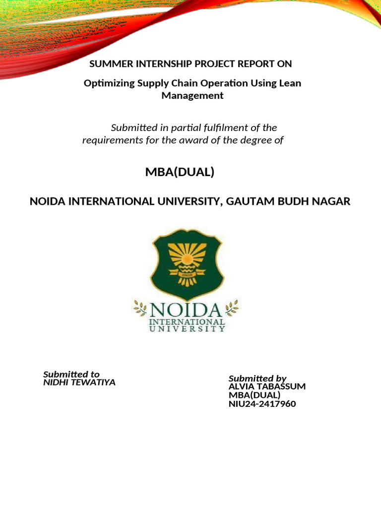 Optimizing Supply Chain Operation Using Lean Management PDF | PDF ...