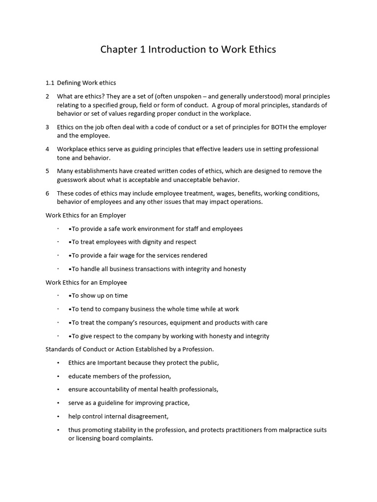 Introduction to Workplace Ethics | PDF | Employment | Business Ethics