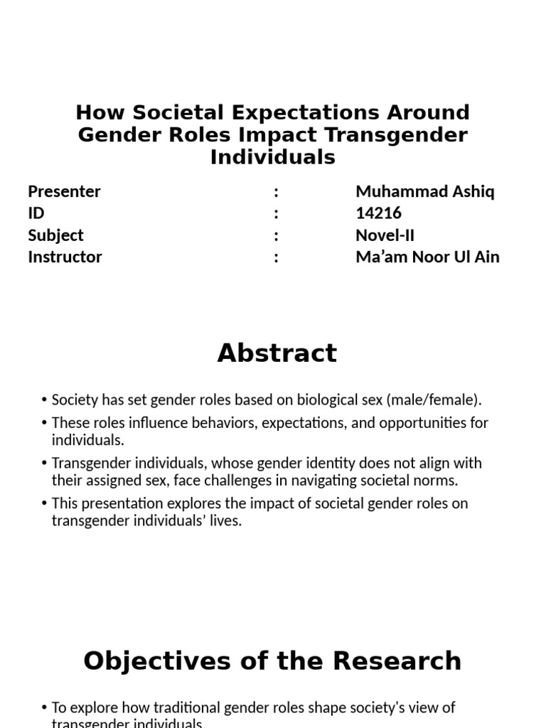 Impact of Gender Roles on Transgender Lives | PDF | Transgender ...