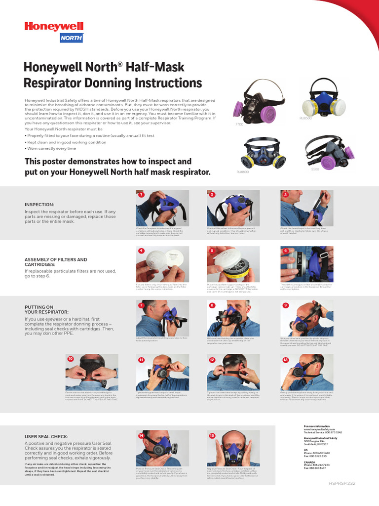 HS_honeywell_north_ru8800_half_mask_half mask donning poster | PDF