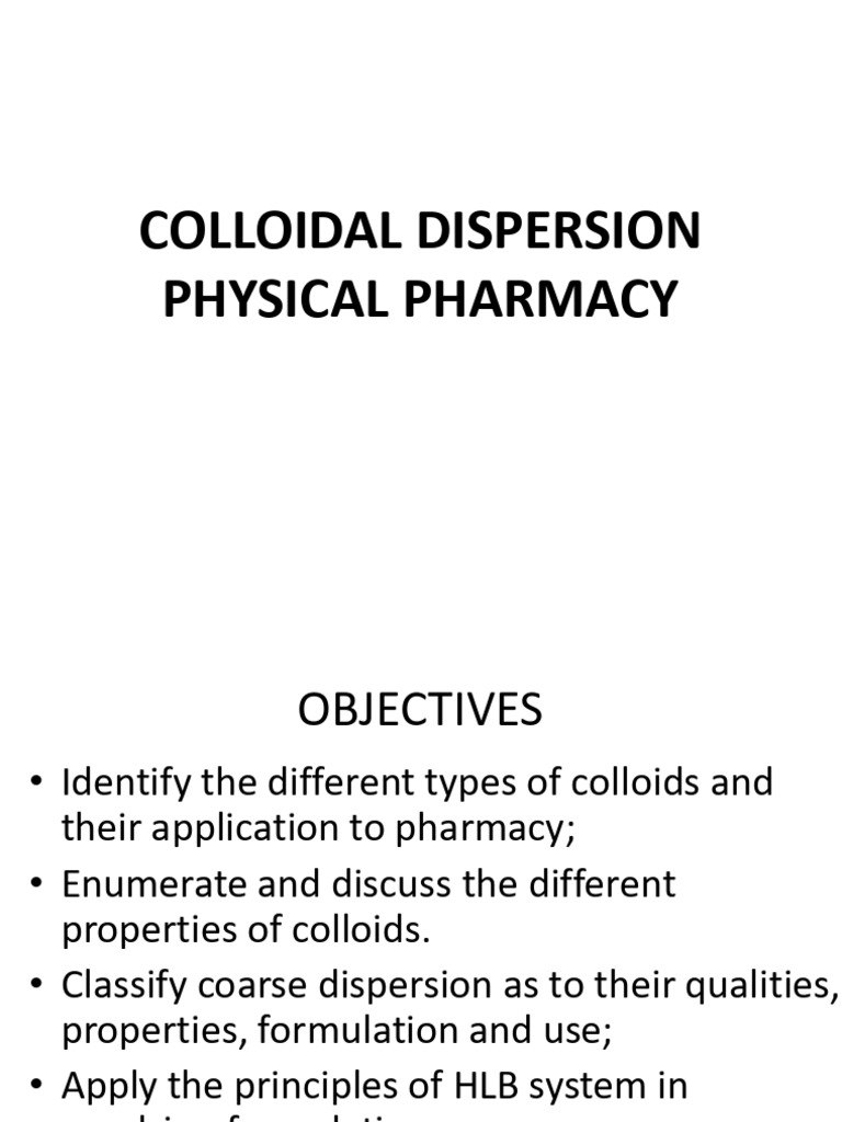 Colloidal Dispersions in Pharmacy | PDF | Colloid | Polymers