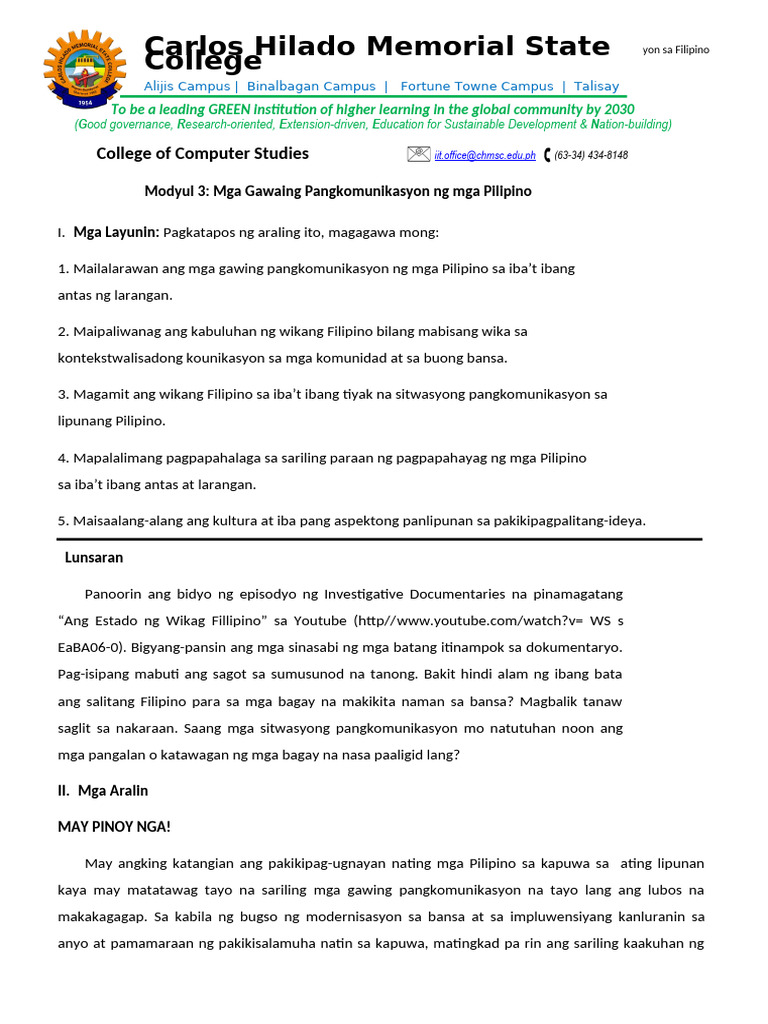 FILKOM Module 3 | PDF