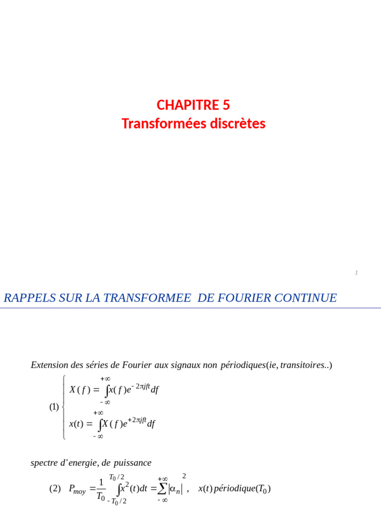 Transformées de Fourier et FFT expliquées | PDF | Transformation de ...
