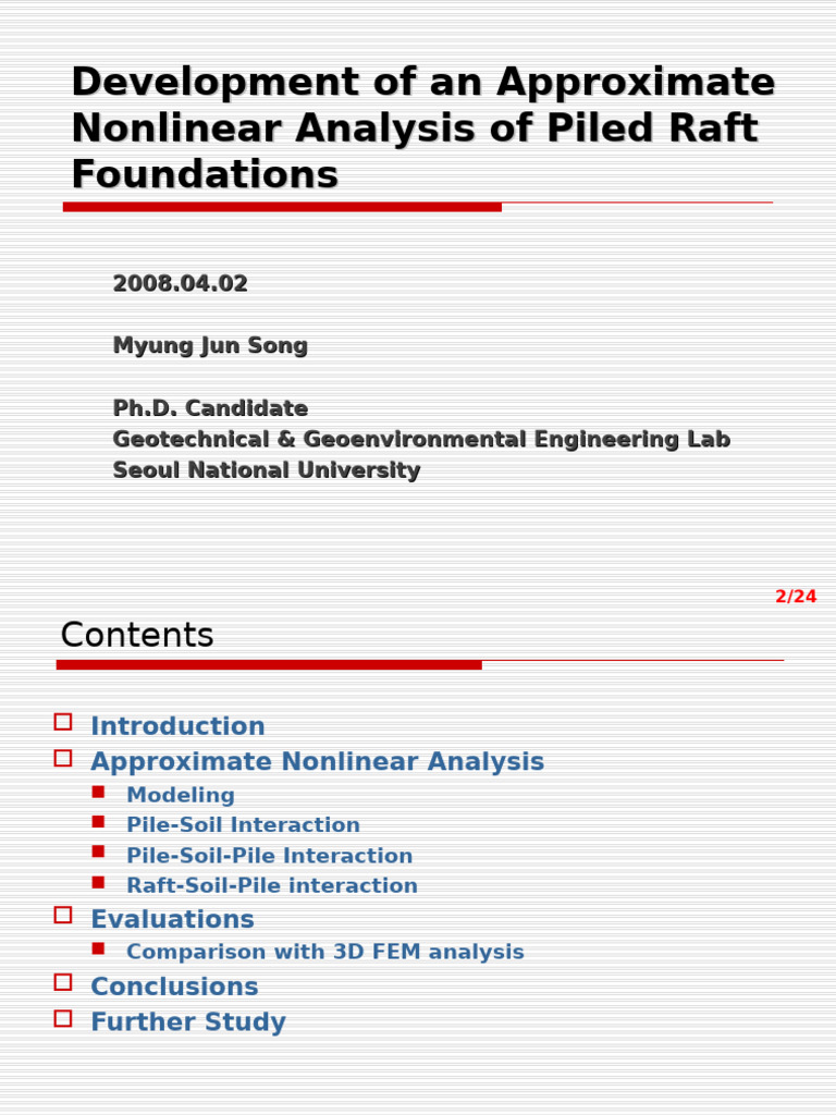 Nonlinear Analysis of Piled Raft Foundations | PDF | Deep Foundation ...