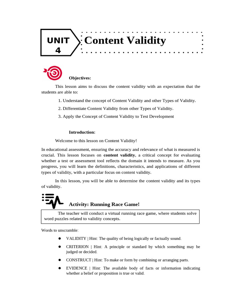 Understanding Content Validity in Assessment | PDF | Validity ...