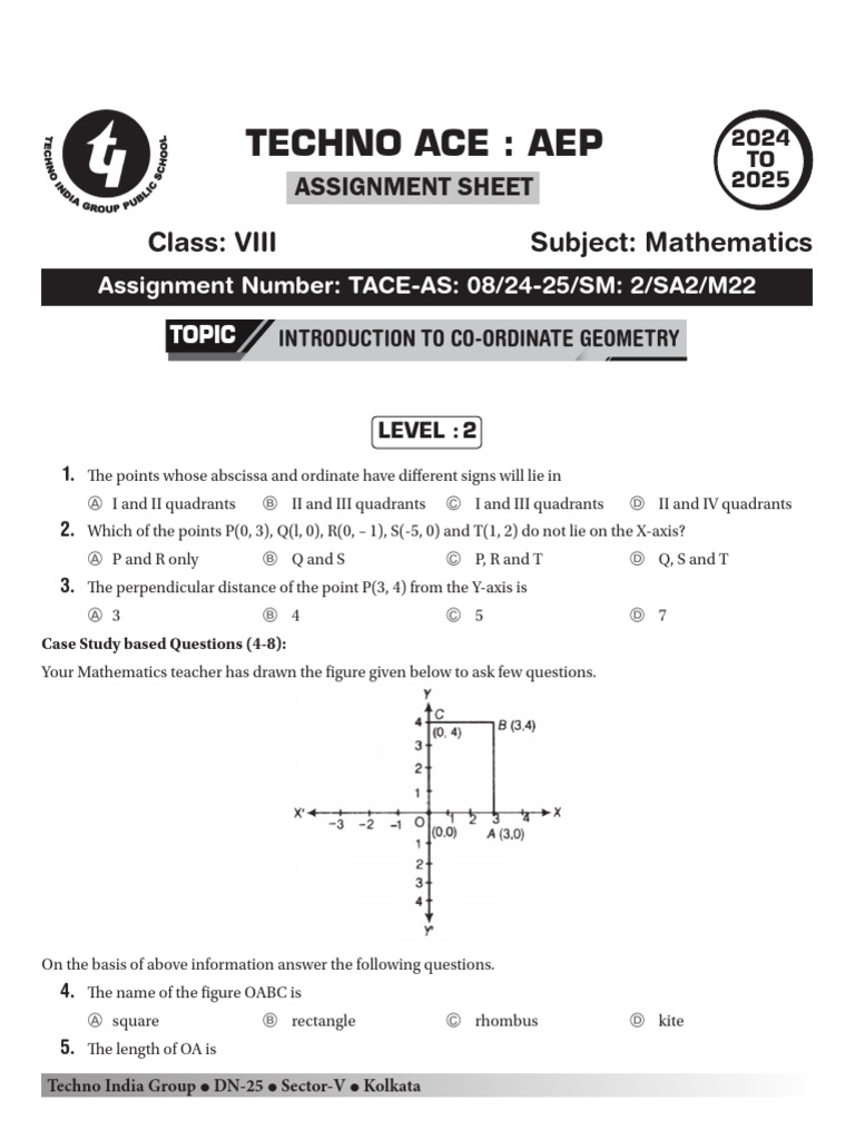 Chapter 22 Math Assignmeng 8 Level 2 | PDF | Cartesian Coordinate ...