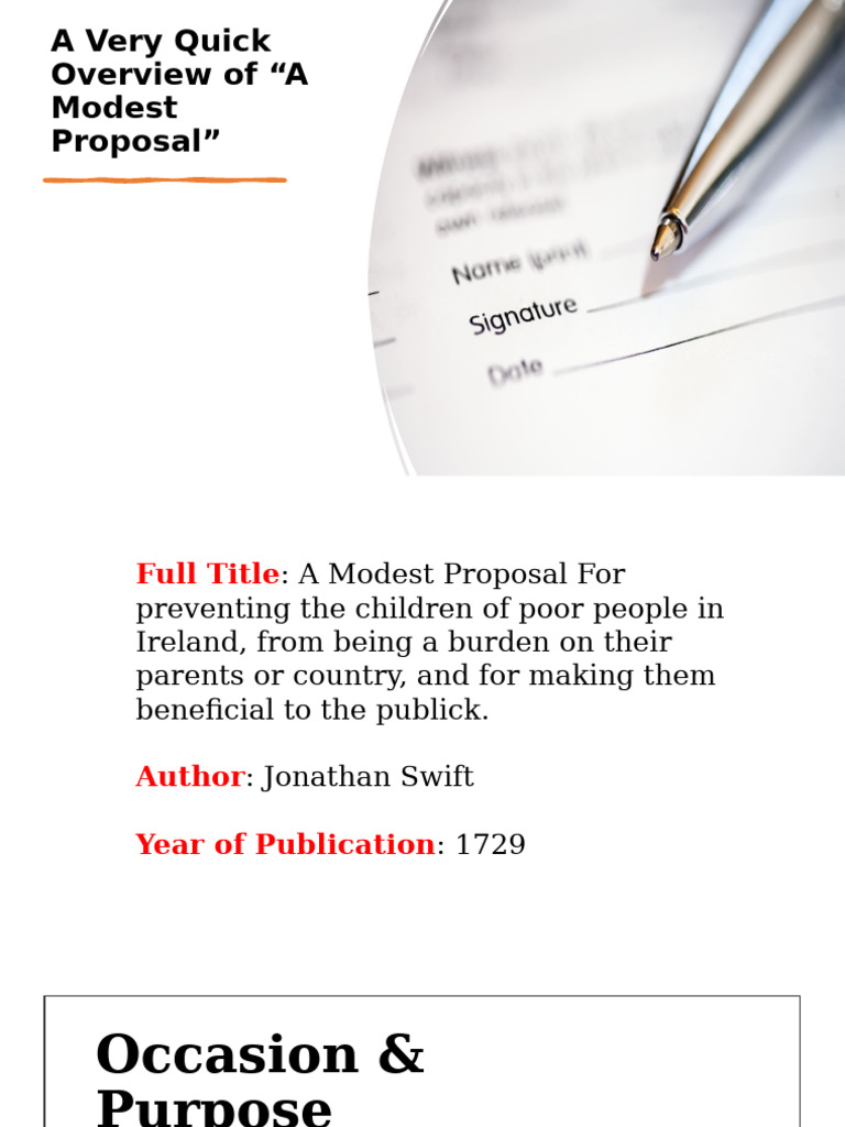 A Modest Proposal - Presentation 1 | PDF