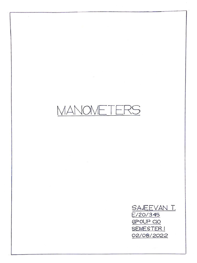 Manometers | PDF