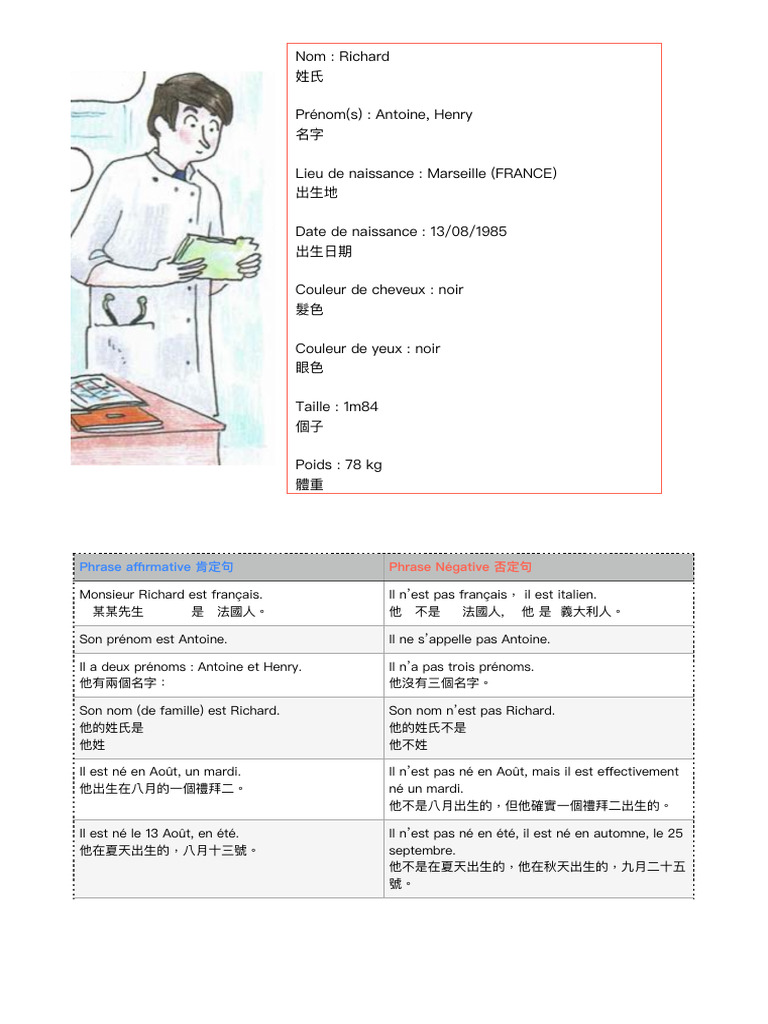 肯定句:否定句 練習題 | PDF