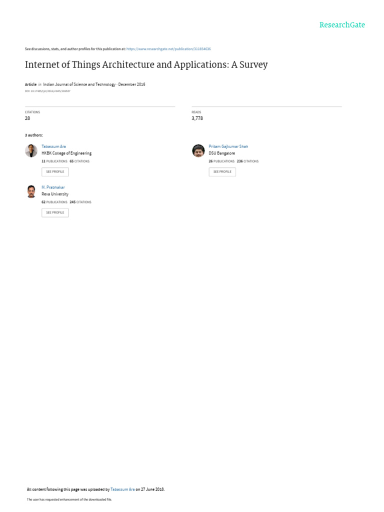 Iot Architecture and Application A Survey | PDF | Internet Of Things ...