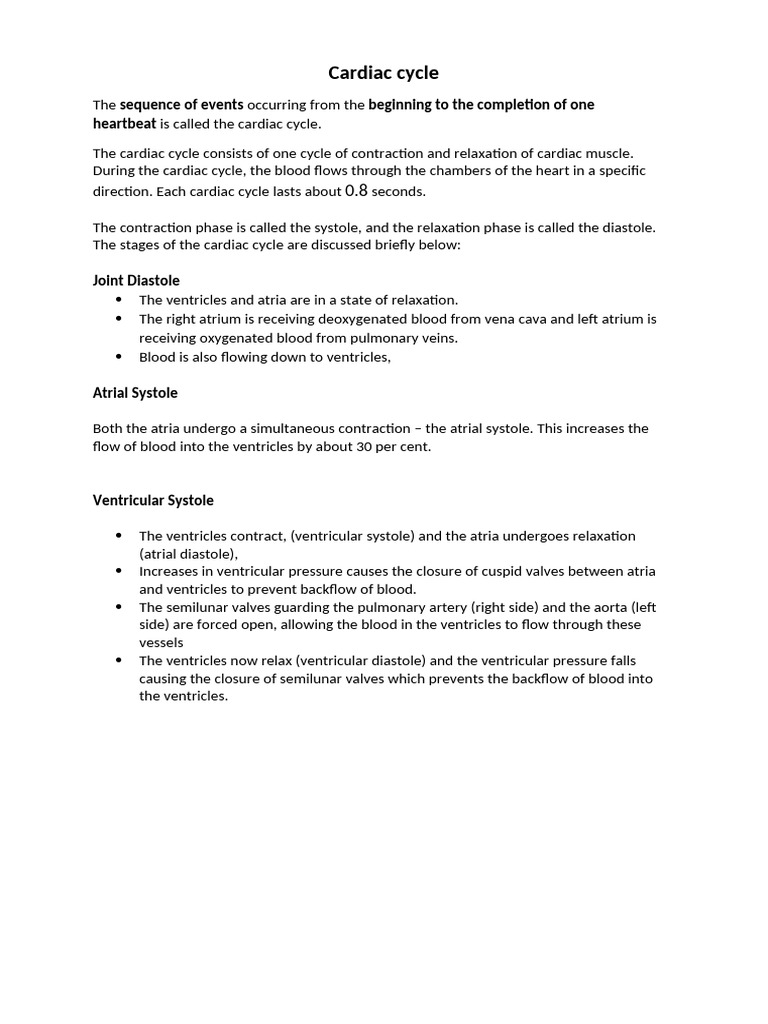 CARDIAC CYCLE (1) | PDF