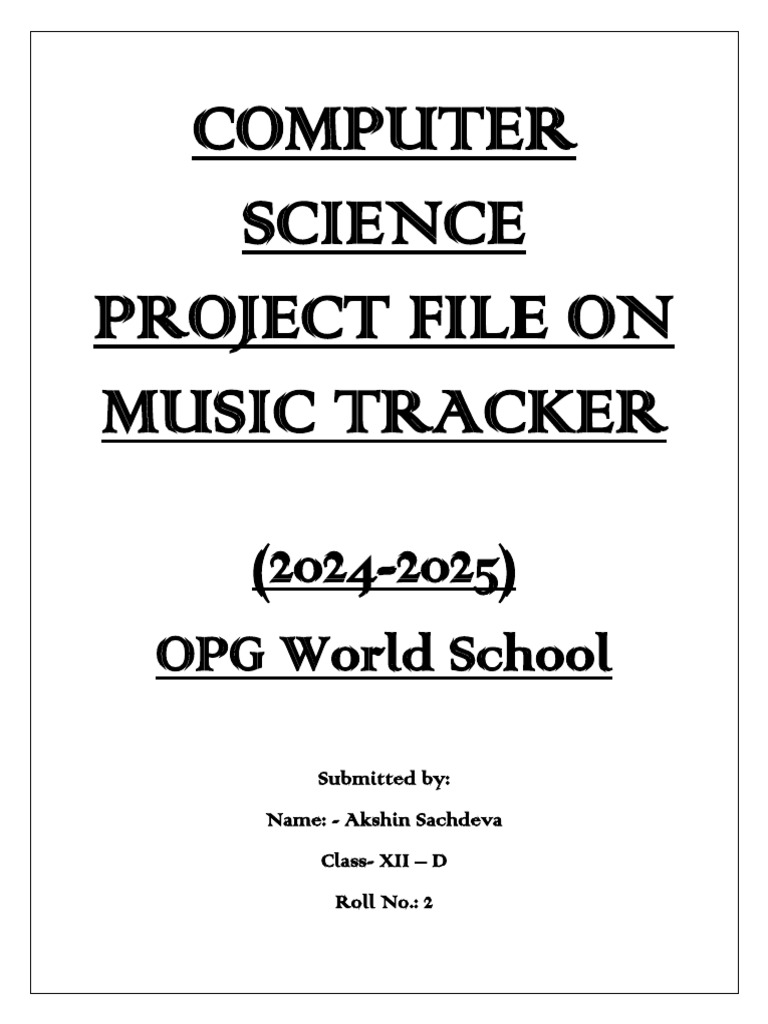 Class Xii Cs Project File by Akshin Sachdeva | PDF | Computer Program ...