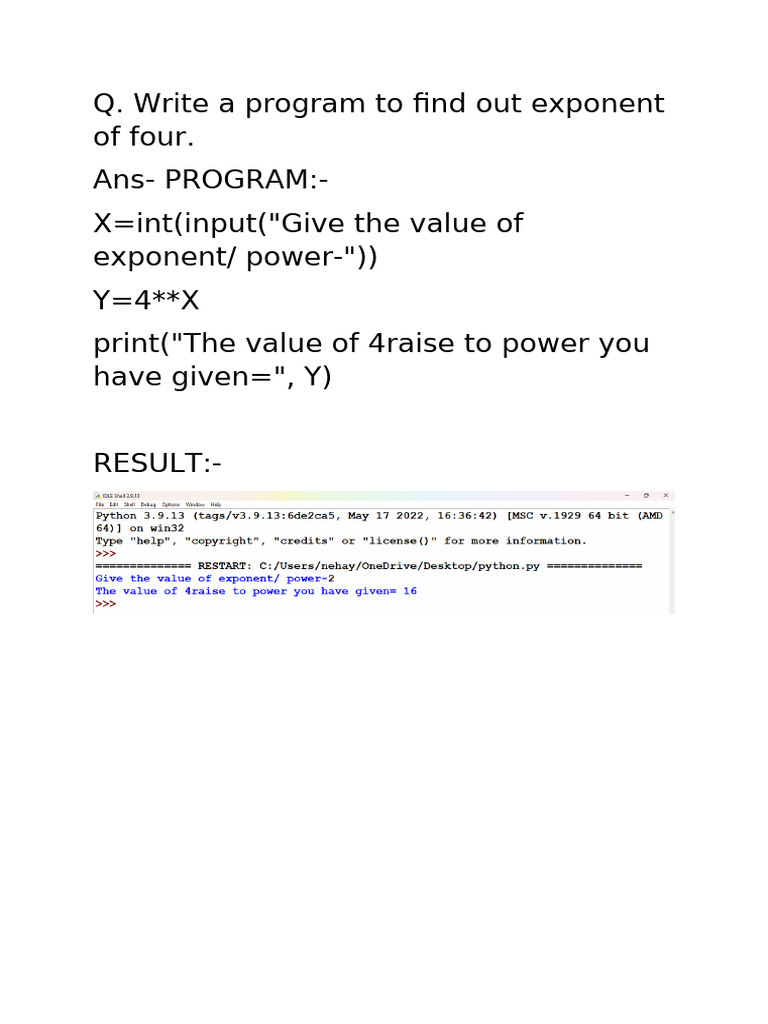 Calculate 4 to Any Exponent | PDF