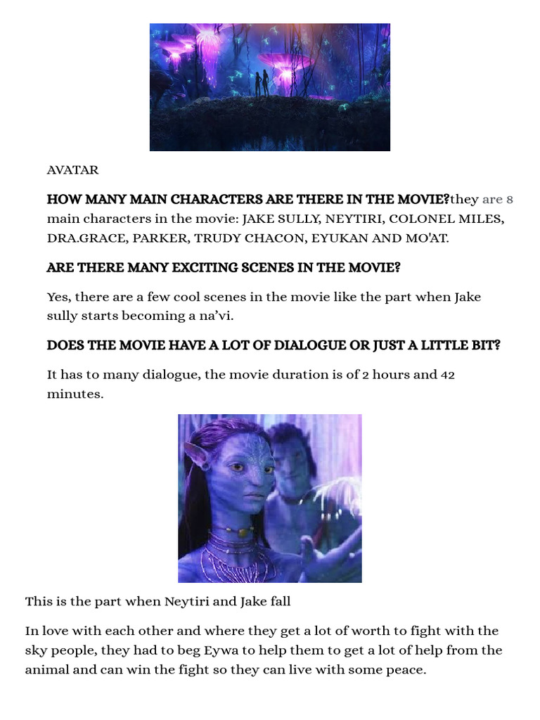 Avatar: Key Characters & Scenes | PDF