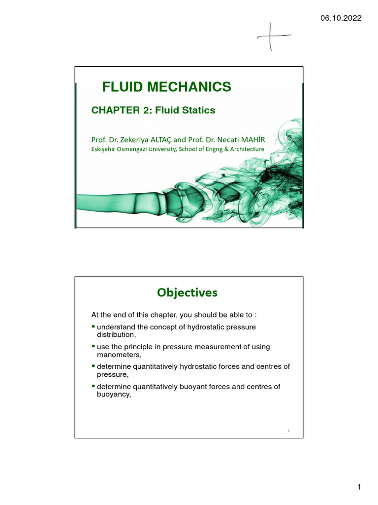 4) Fluid Statics 1 | PDF | Pressure | Force