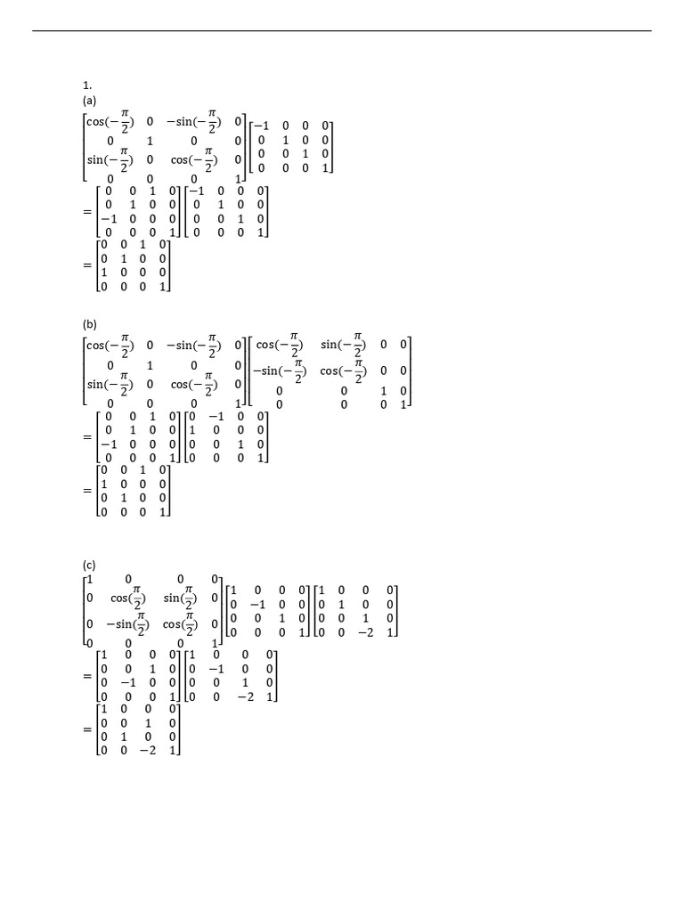 Matrix Transformations and Calculations | PDF