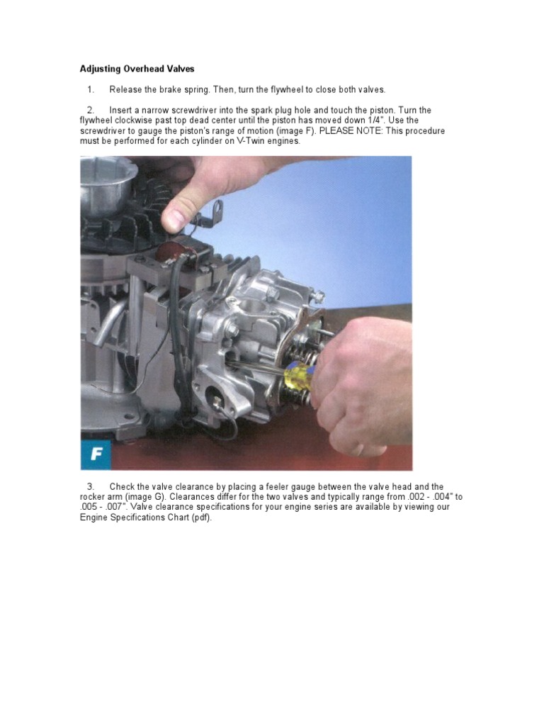 Briggs Intek 19hp Adjusting Valves PDF