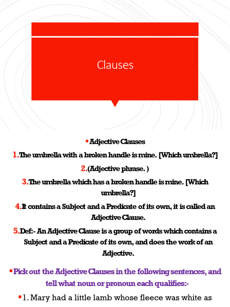 Clauses pdf adjective clause