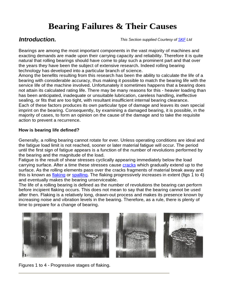 Bearing Failures Pdf Bearing Mechanical Fatigue Material