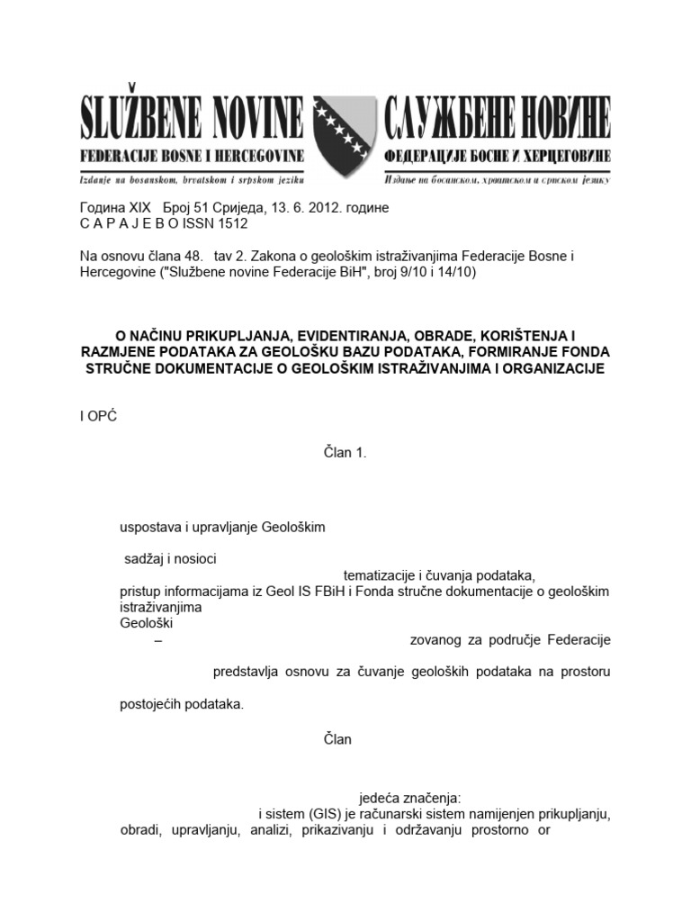 Pravilnik Baza Podataka Bos | PDF