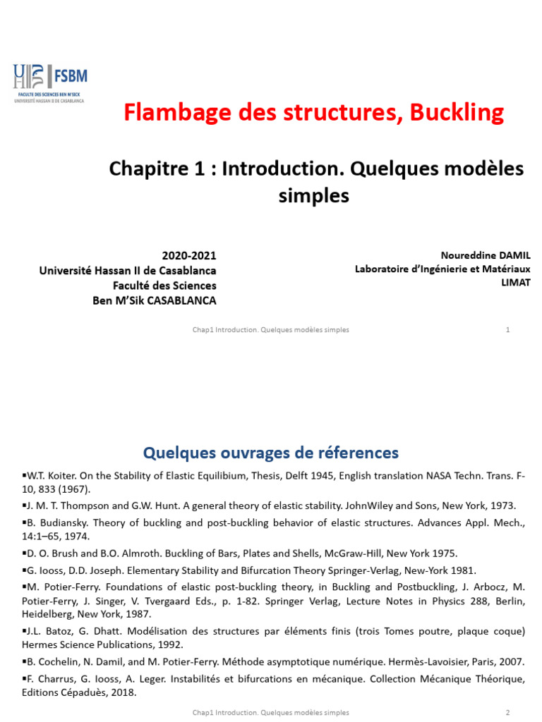 Flambage des structures : Introduction | PDF | Flexion (matériau ...