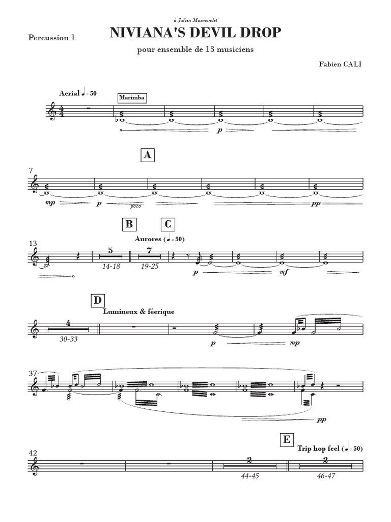Niviana - S Devil Drop - Percussion 1 | PDF
