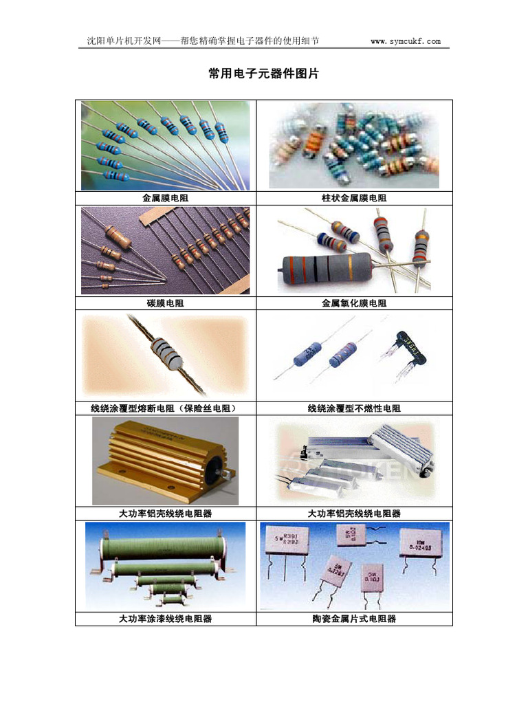常见电子元件实物图 | PDF