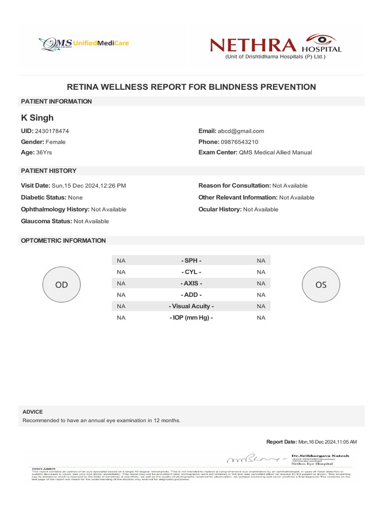 2430178474_retinareport | PDF | Retina | Visual System