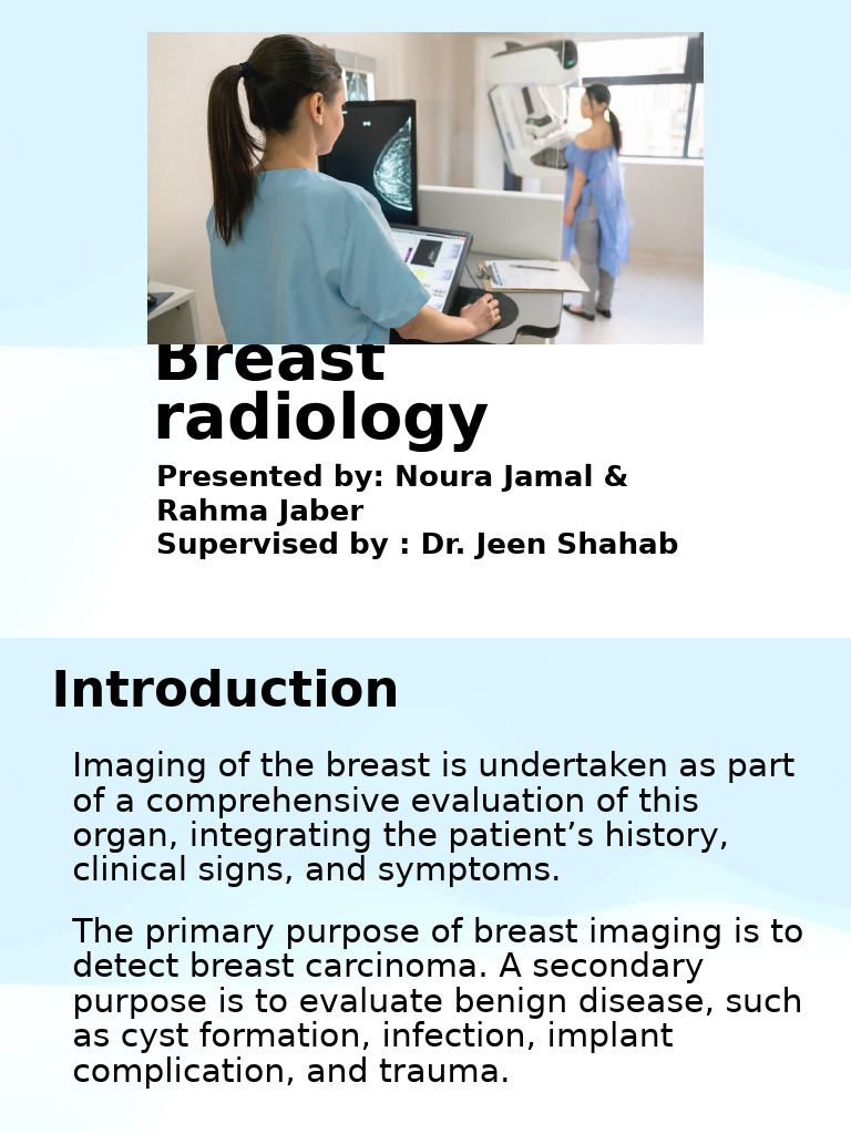 Breast Imaging Techniques Overview | PDF | Mammography | Breast Cancer