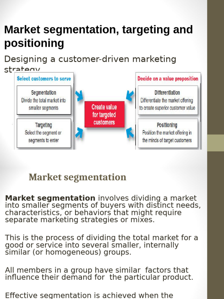 Market Segmentation and Targeting Strategies | PDF | Market ...
