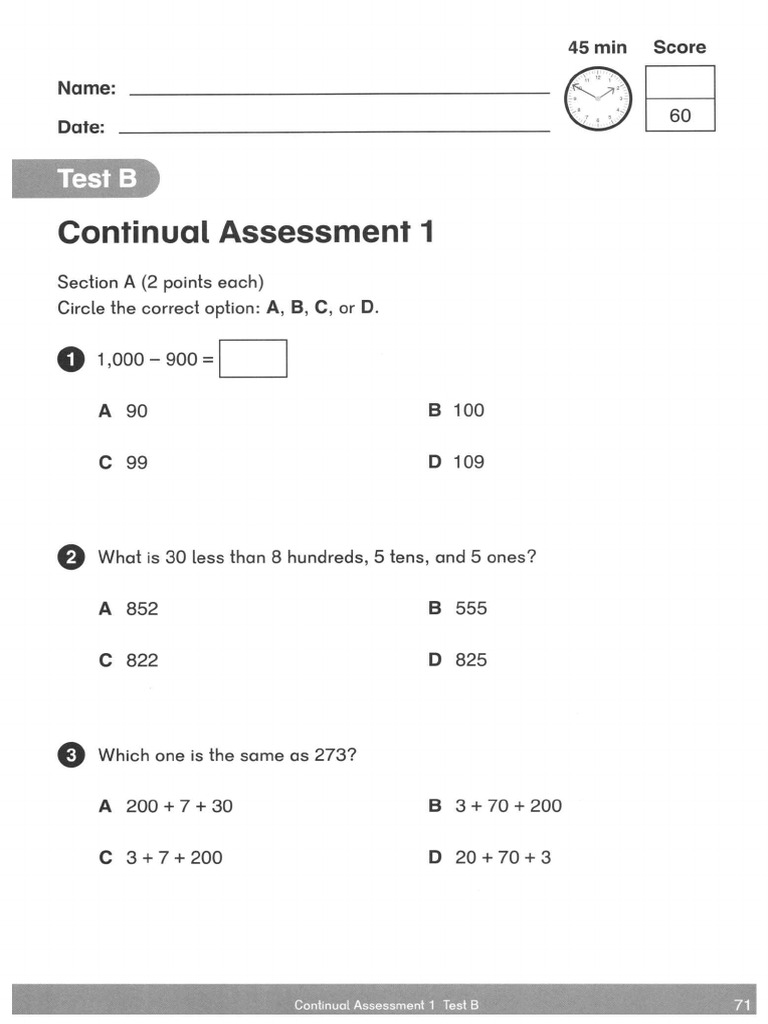 Continual Assessment 01 Test B | PDF