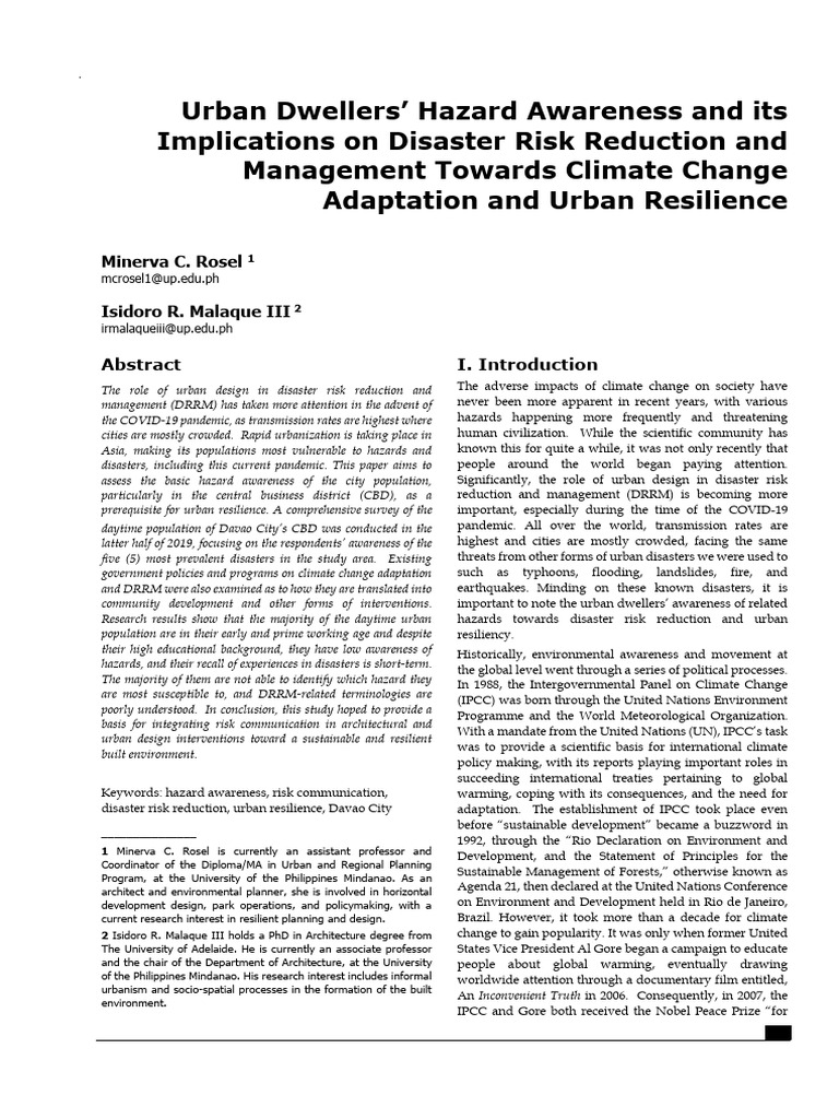 Research | PDF | Climate Resilience | Disaster Risk Reduction