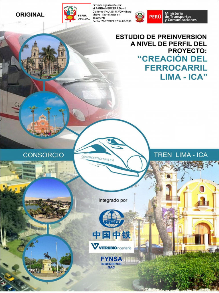 Estudio Preinversión Ferrocarril Lima-Ica | PDF | Transporte ...