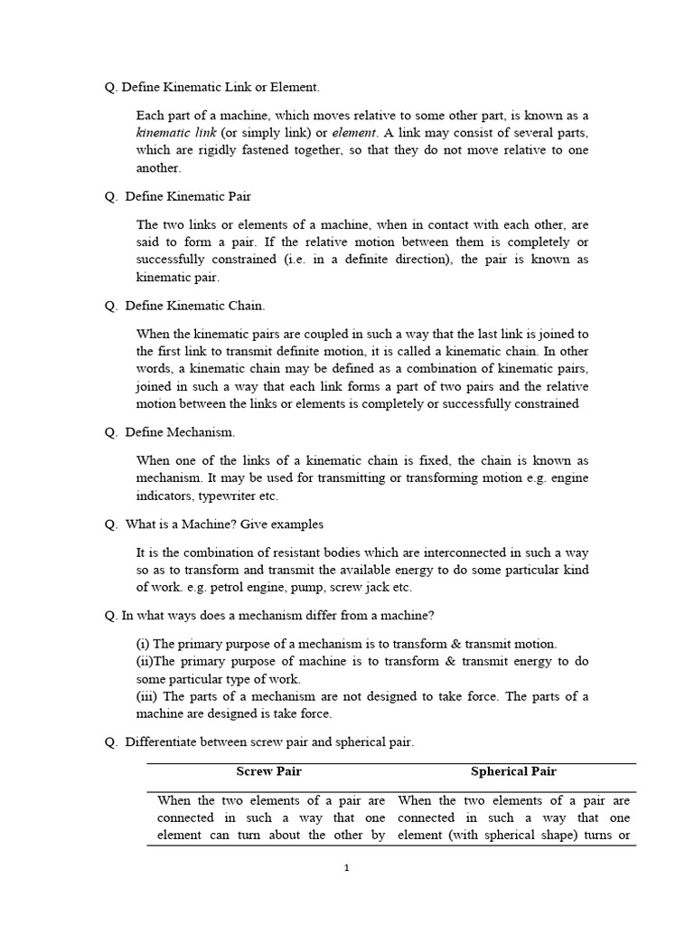 Kinematic Links and Mechanisms Explained | PDF | Belt (Mechanical) | Brake