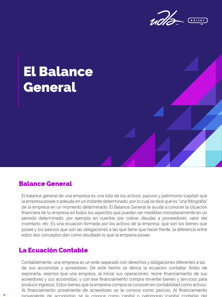 Conceptos Clave del Balance General | PDF | Contabilidad | Hoja de balance