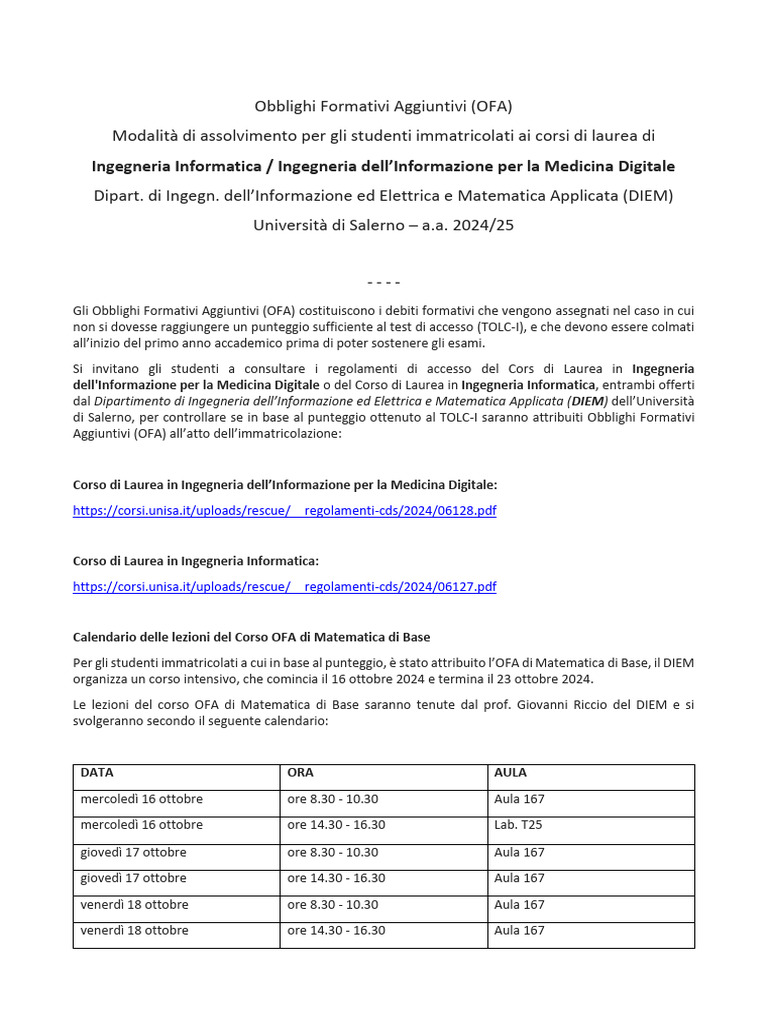 Avviso Ofa Diem 24 25 Agg | PDF