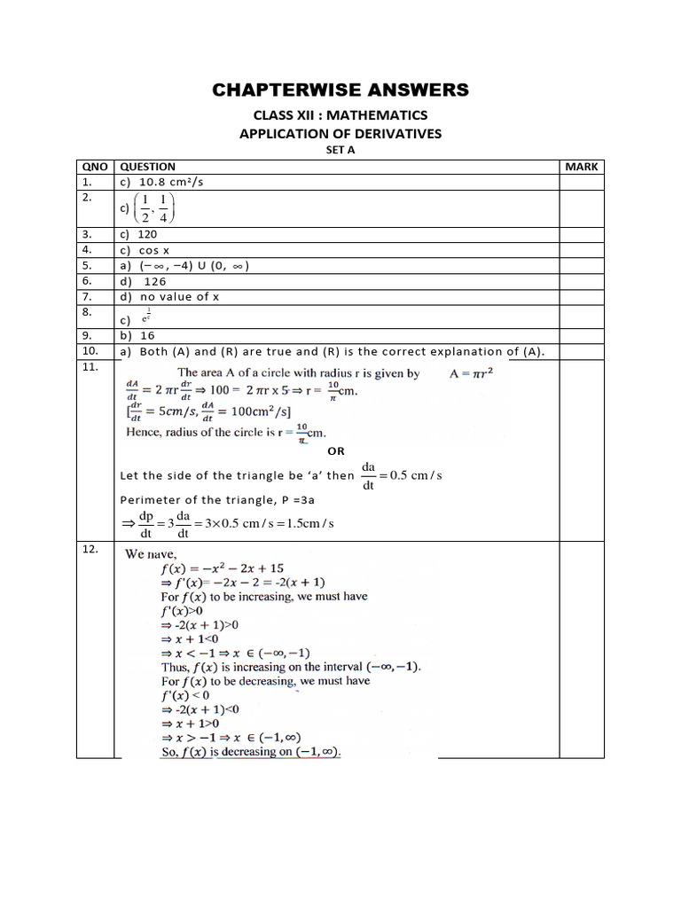 Application of Derivi.... - Ans | PDF